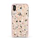 Terrazzo Pattern Apple iPhone Xs Impact Case Pink Edge on Gold Phone