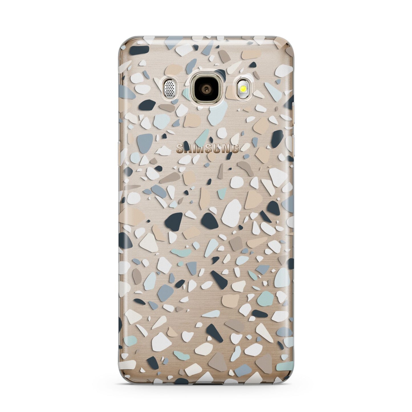 Terrazzo Pattern Samsung Galaxy J7 2016 Case on gold phone