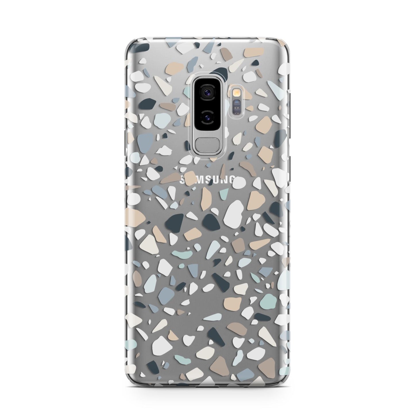Terrazzo Pattern Samsung Galaxy S9 Plus Case on Silver phone