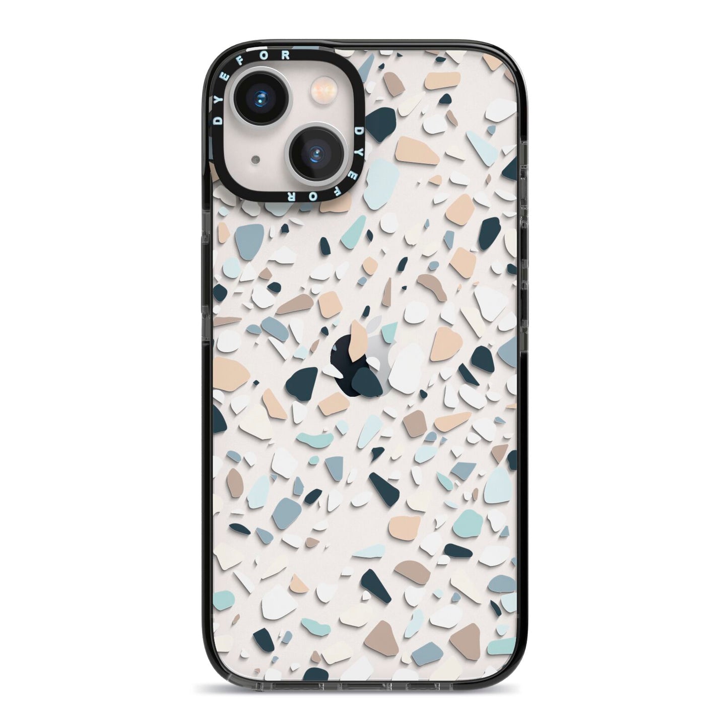 Terrazzo Pattern iPhone 13 Black Impact Case on Silver phone
