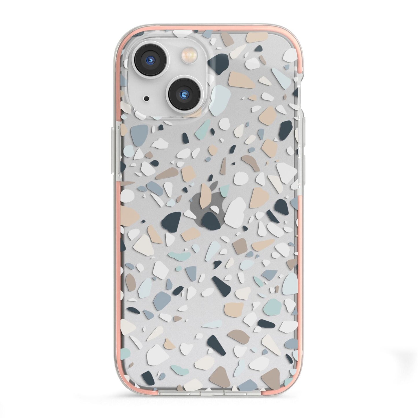 Terrazzo Pattern iPhone 13 Mini TPU Impact Case with Pink Edges