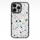 Terrazzo Pattern iPhone 13 Pro Black Impact Case on Silver phone