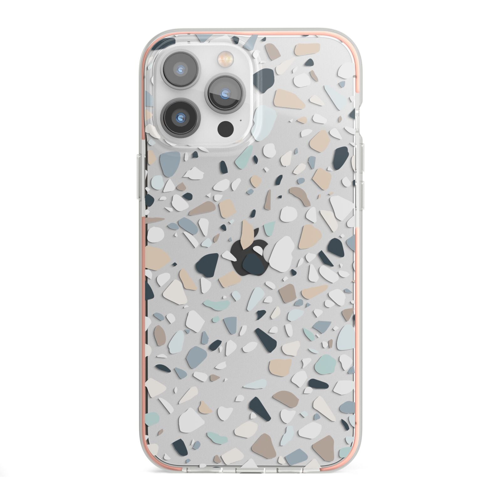 Terrazzo Pattern iPhone 13 Pro Max TPU Impact Case with Pink Edges