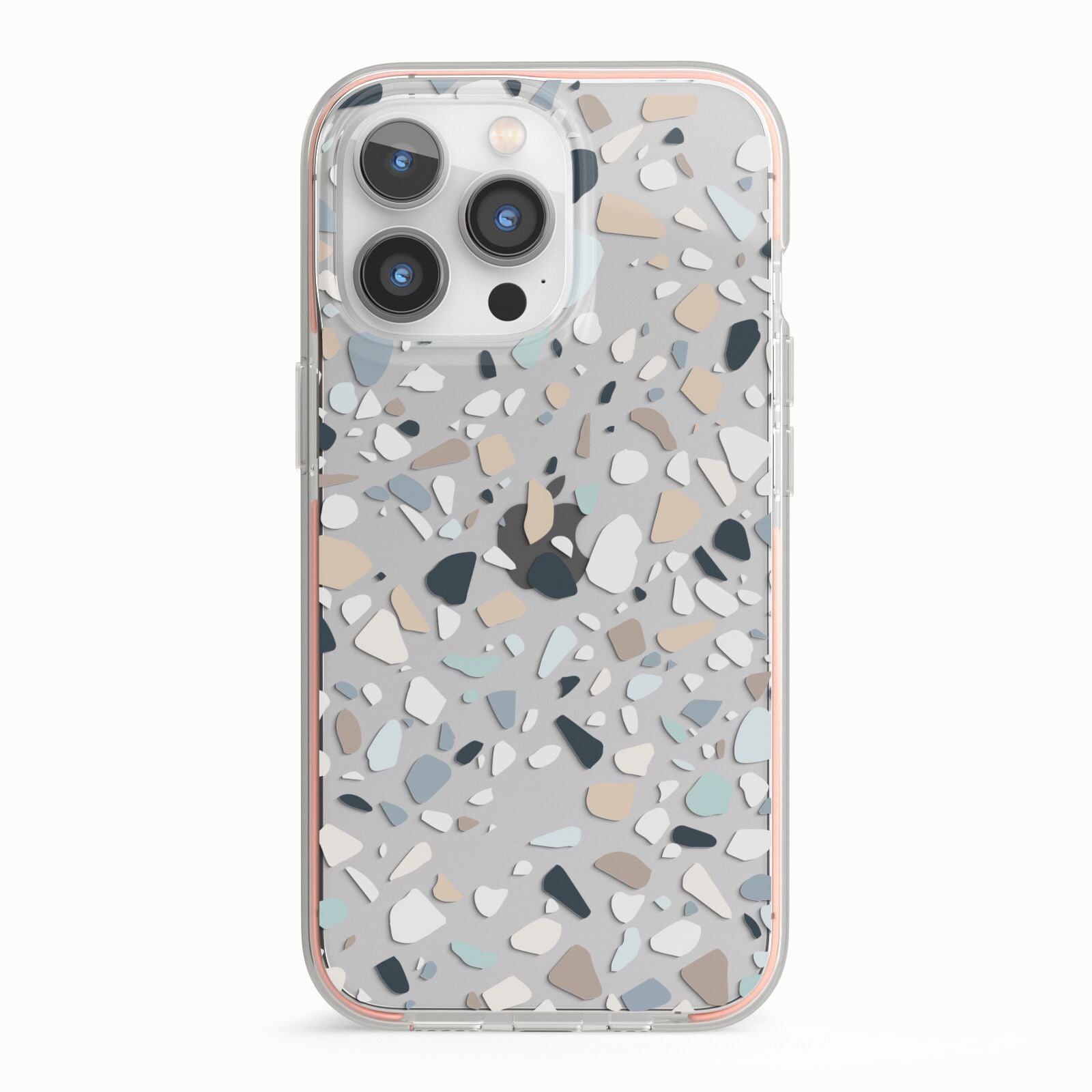 Terrazzo Pattern iPhone 13 Pro TPU Impact Case with Pink Edges