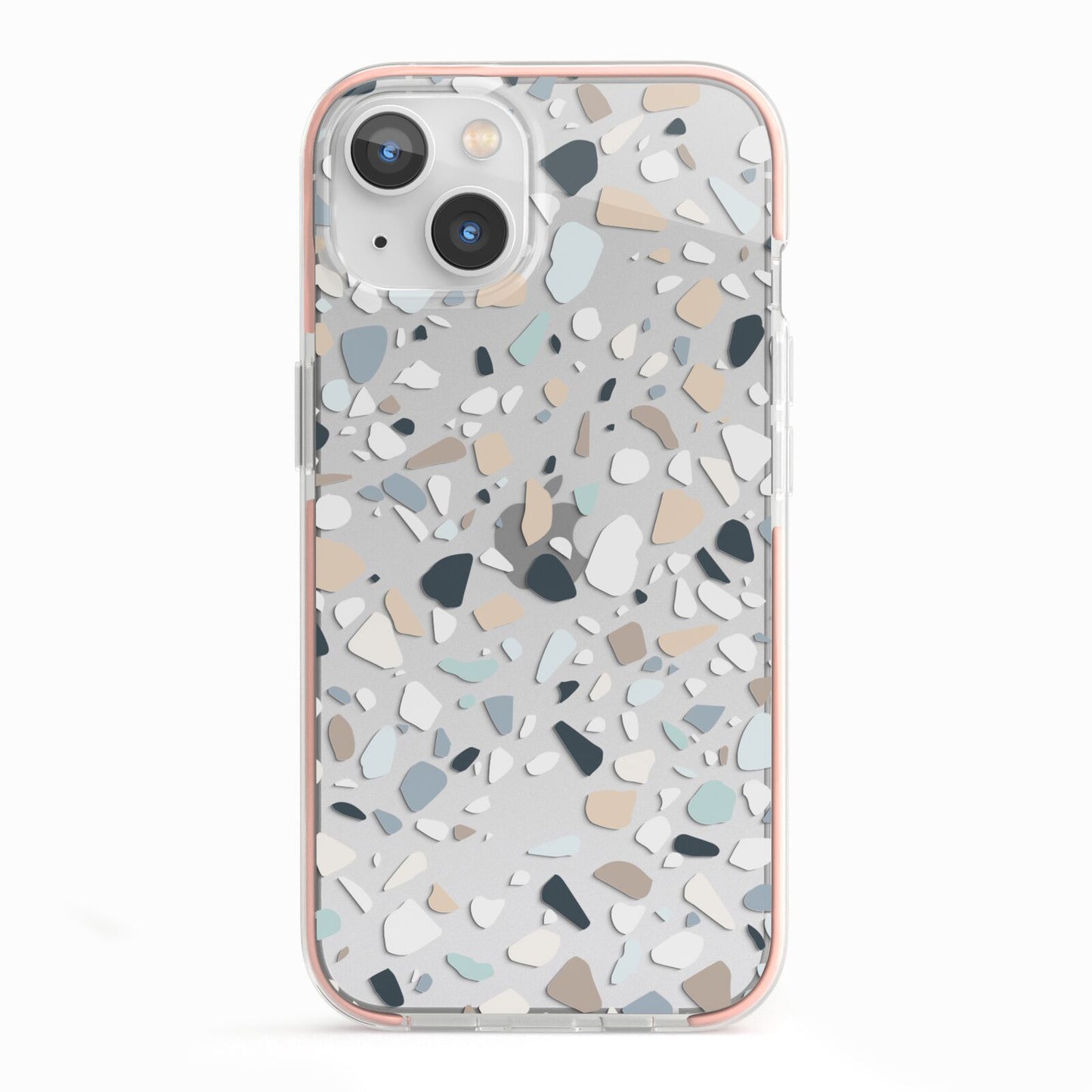 Terrazzo Pattern iPhone 13 TPU Impact Case with Pink Edges