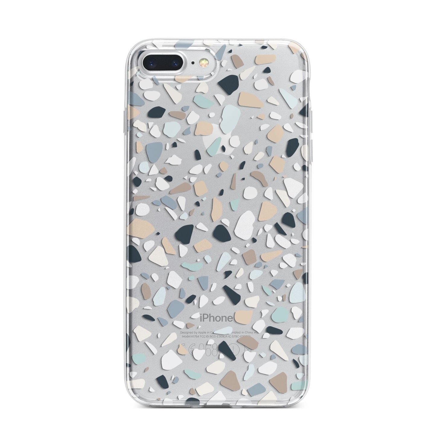 Terrazzo Pattern iPhone 7 Plus Bumper Case on Silver iPhone