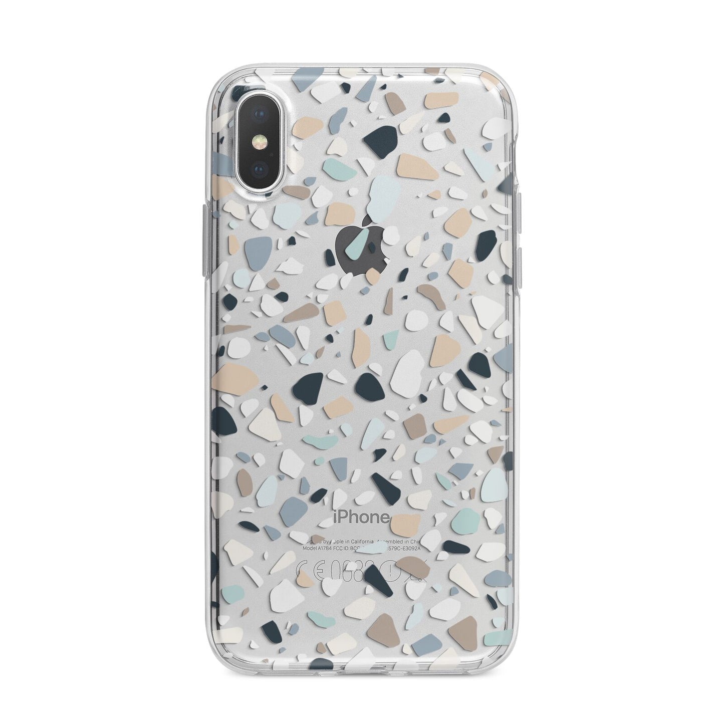 Terrazzo Pattern iPhone X Bumper Case on Silver iPhone Alternative Image 1