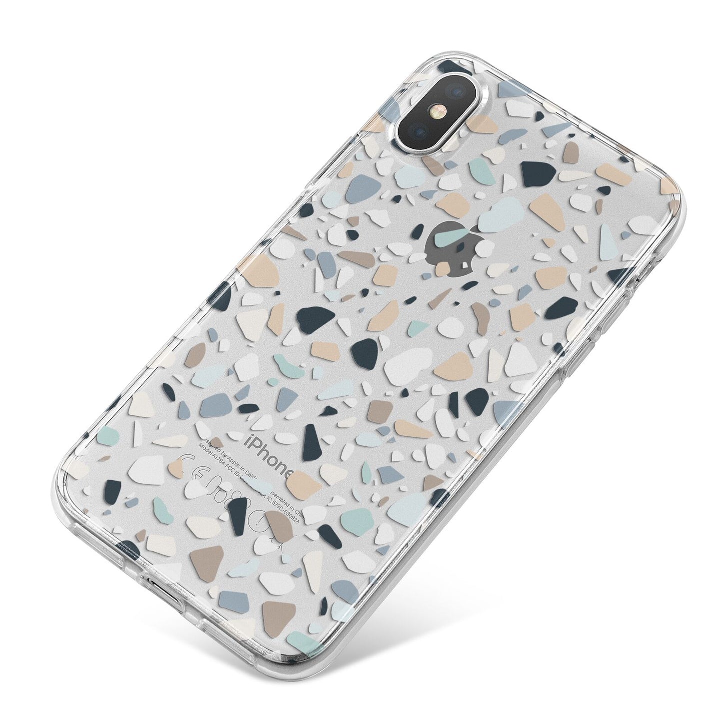 Terrazzo Pattern iPhone X Bumper Case on Silver iPhone