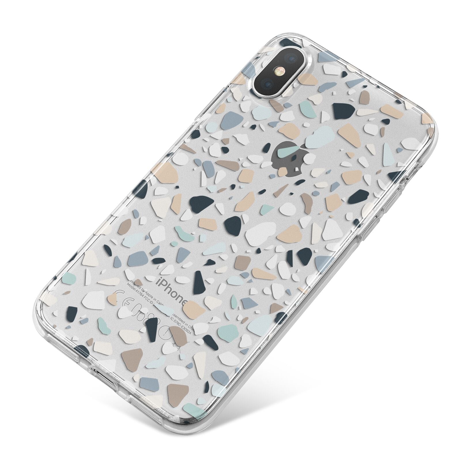 Terrazzo Pattern iPhone X Bumper Case on Silver iPhone