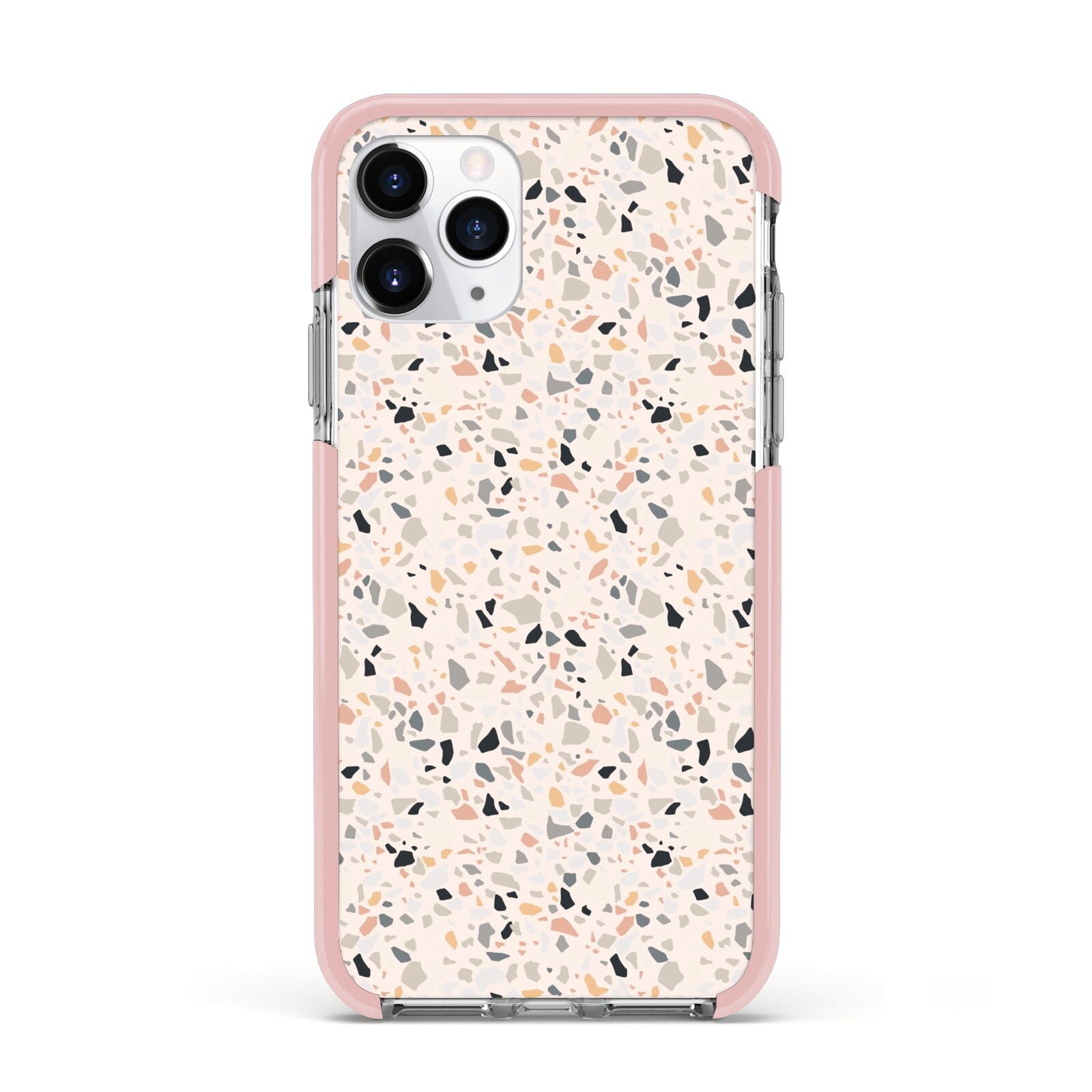 Terrazzo Stone Apple iPhone 11 Pro in Silver with Pink Impact Case