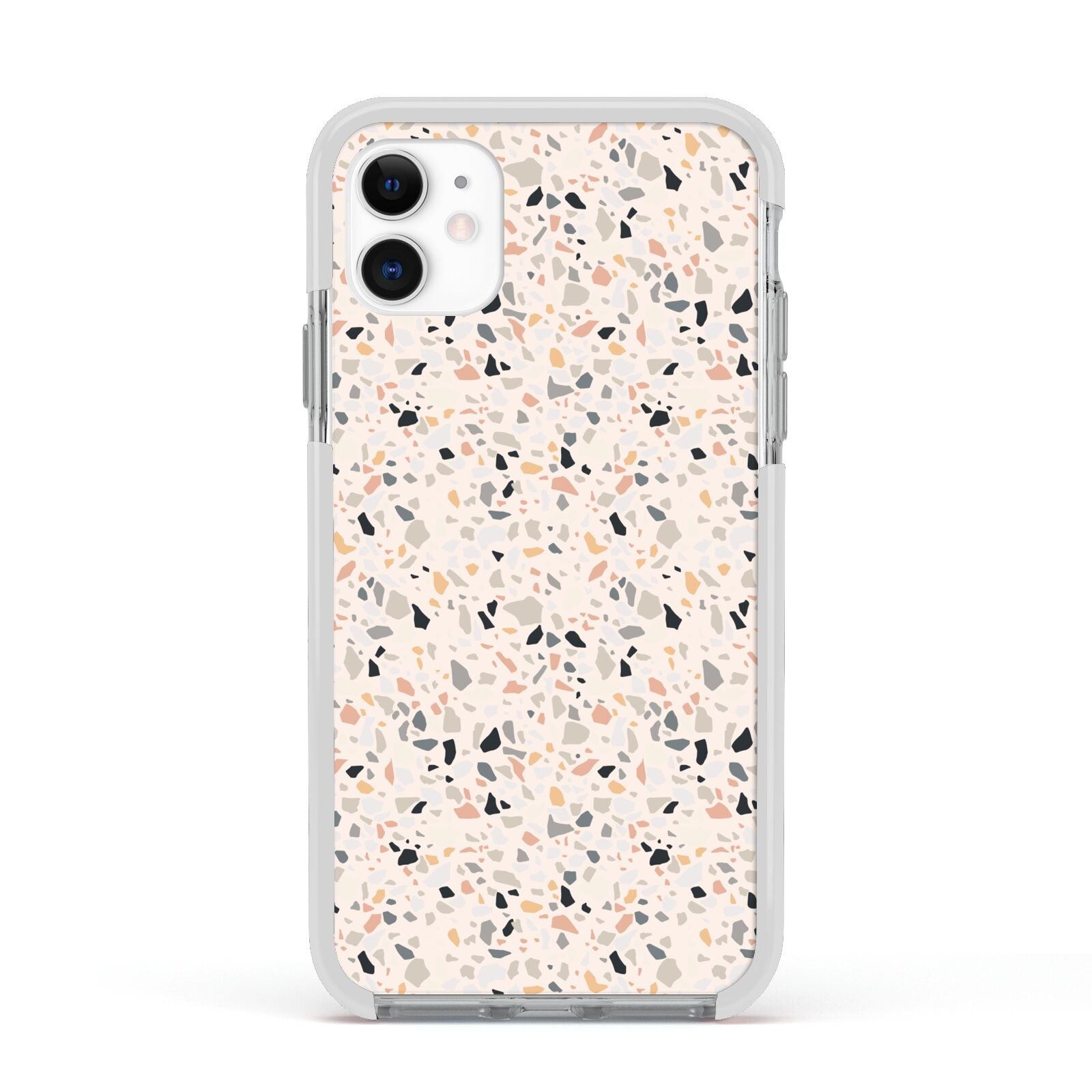 Terrazzo Stone Apple iPhone 11 in White with White Impact Case