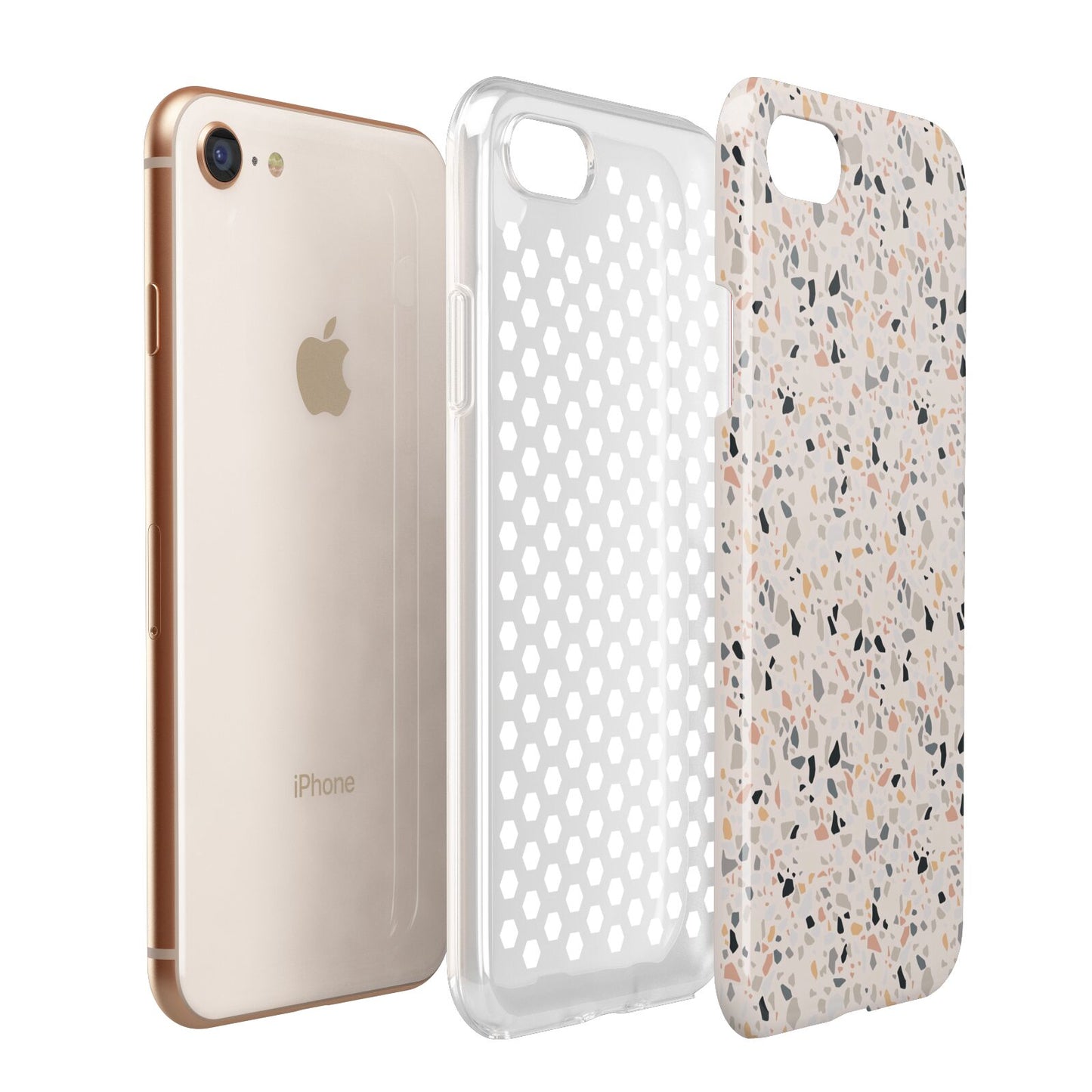 Terrazzo Stone Apple iPhone 7 8 3D Tough Case Expanded View