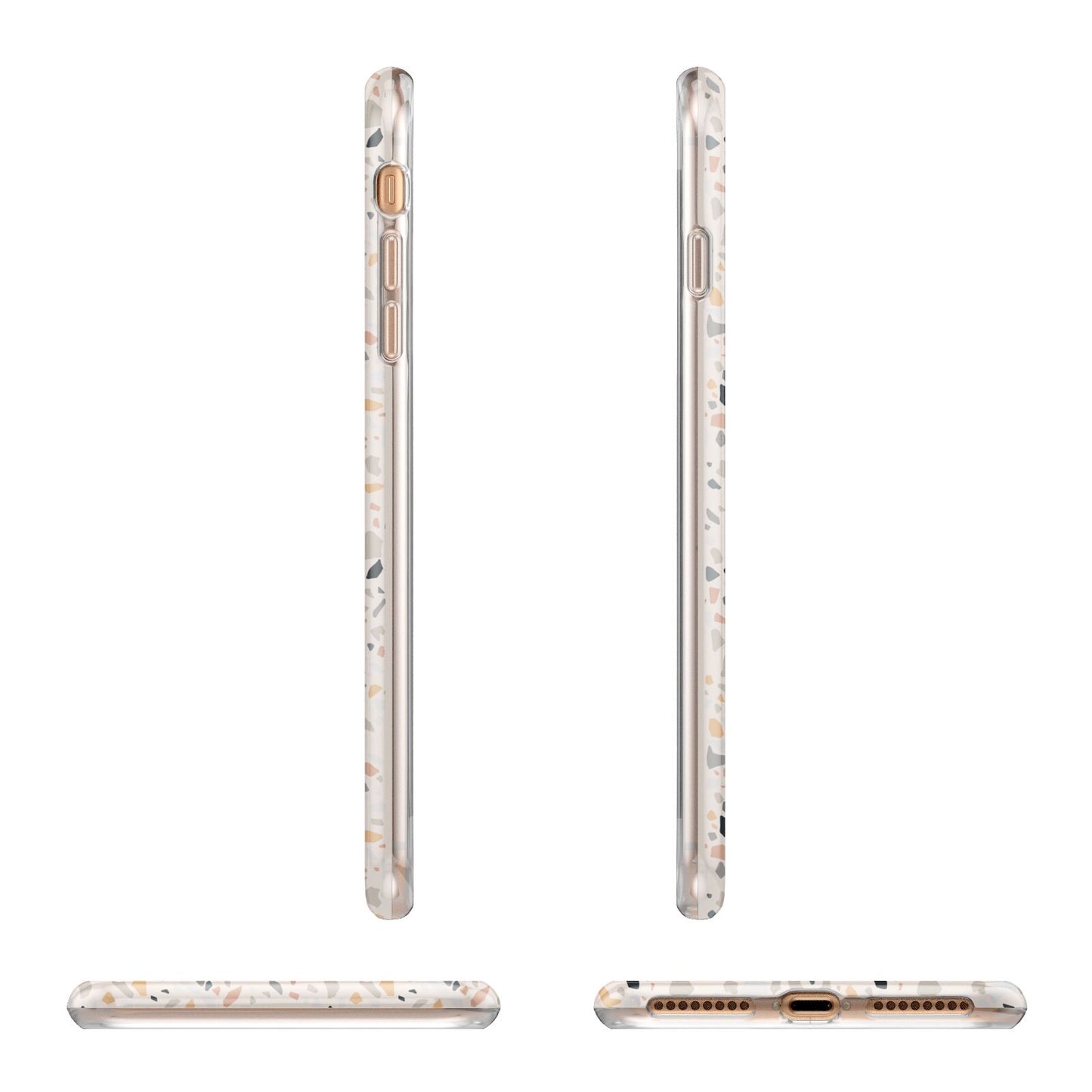 Terrazzo Stone Apple iPhone 7 8 Plus 3D Wrap Tough Case Alternative Image Angles