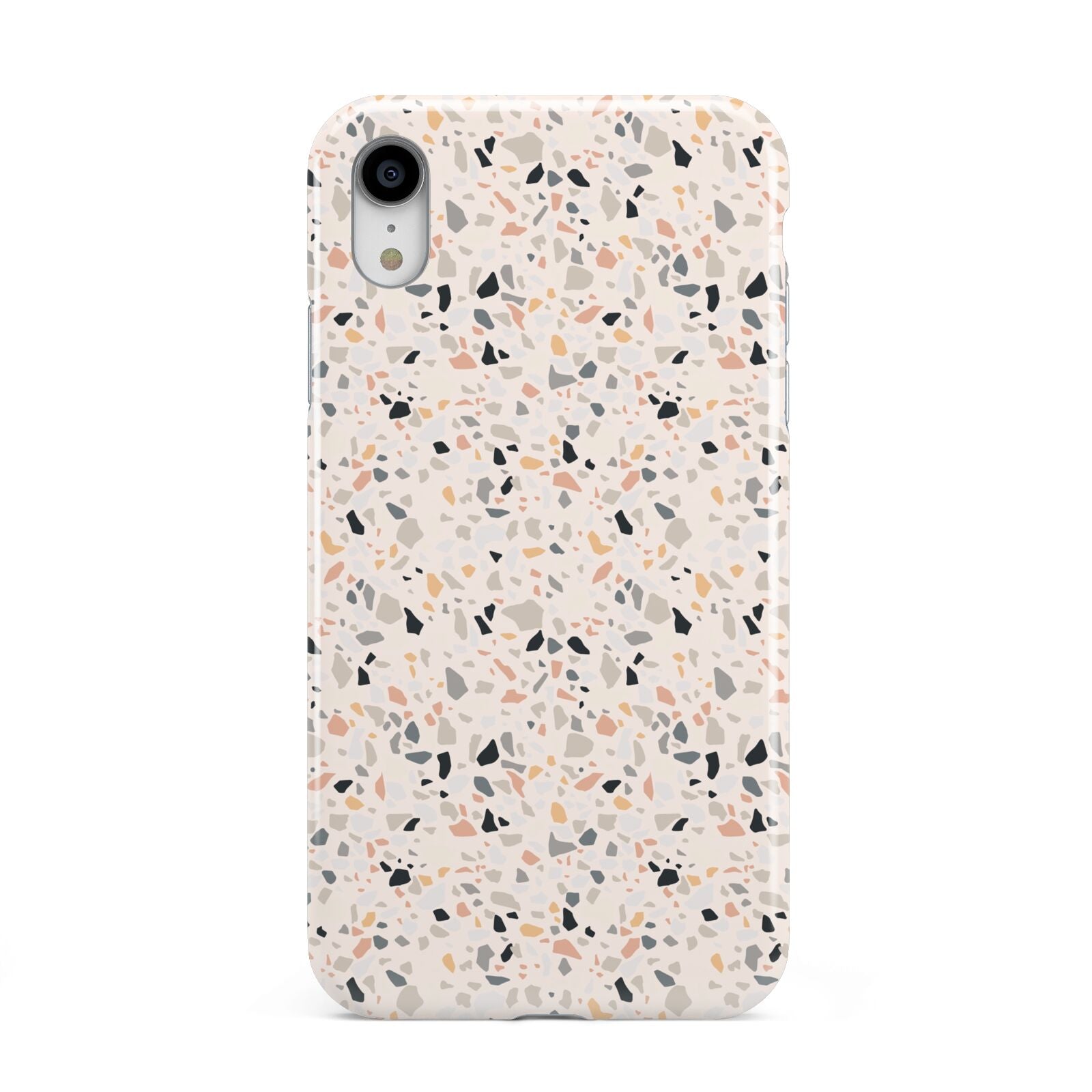 Terrazzo Stone Apple iPhone XR White 3D Tough Case