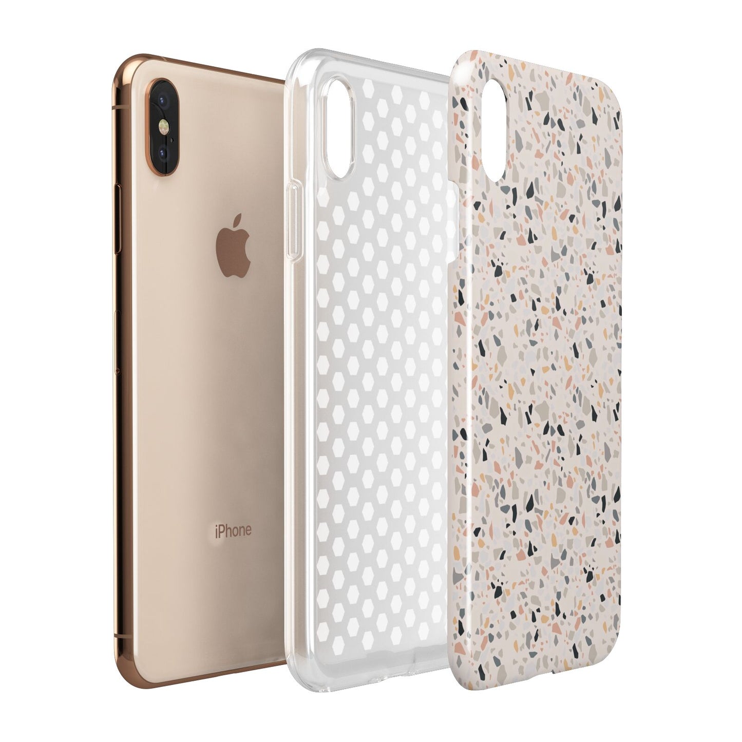 Terrazzo Stone Apple iPhone Xs Max 3D Tough Case Expanded View
