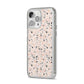 Terrazzo Stone iPhone 14 Pro Max Clear Tough Case Silver Angled Image