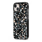Terrazzo iPhone 13 Black Impact Case Side Angle on Silver phone