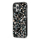Terrazzo iPhone 13 Pro Max Black Impact Case Side Angle on Silver phone