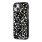 Terrazzo iPhone 14 Black Impact Case Side Angle on Silver phone