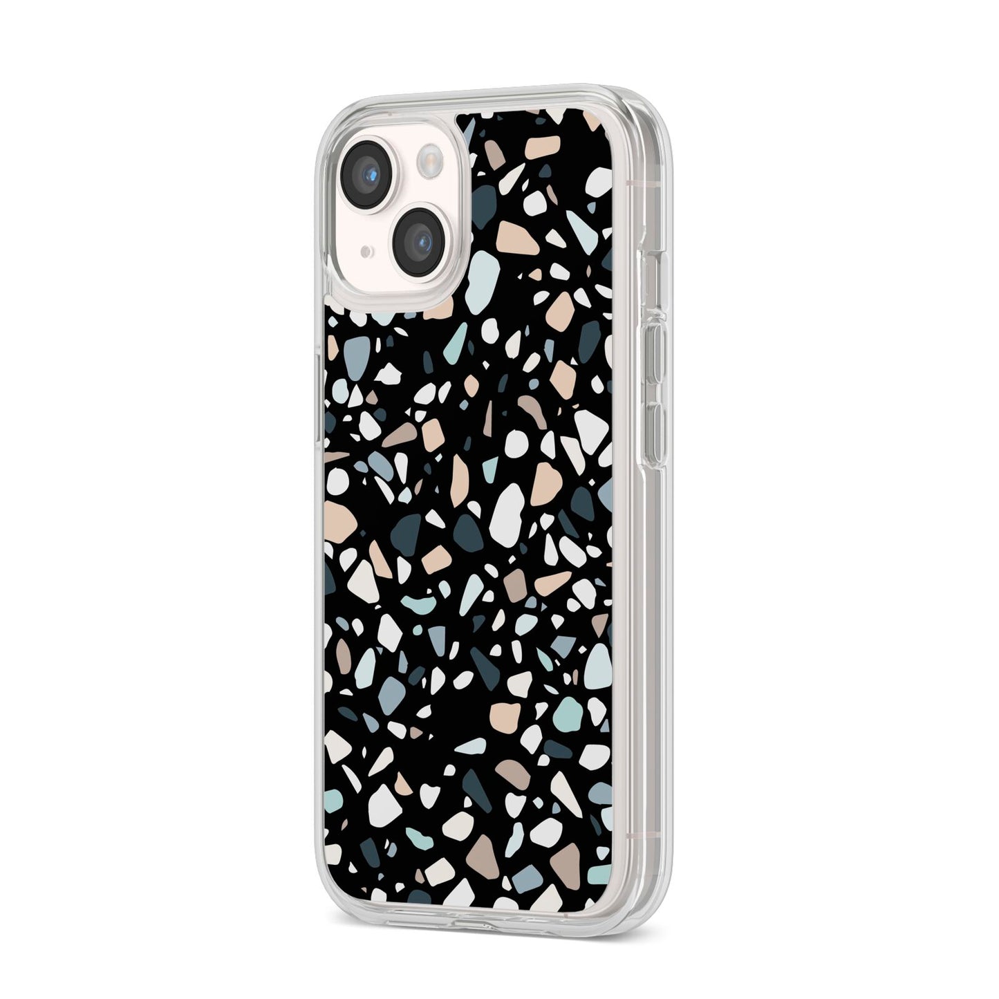 Terrazzo iPhone 14 Clear Tough Case Starlight Angled Image