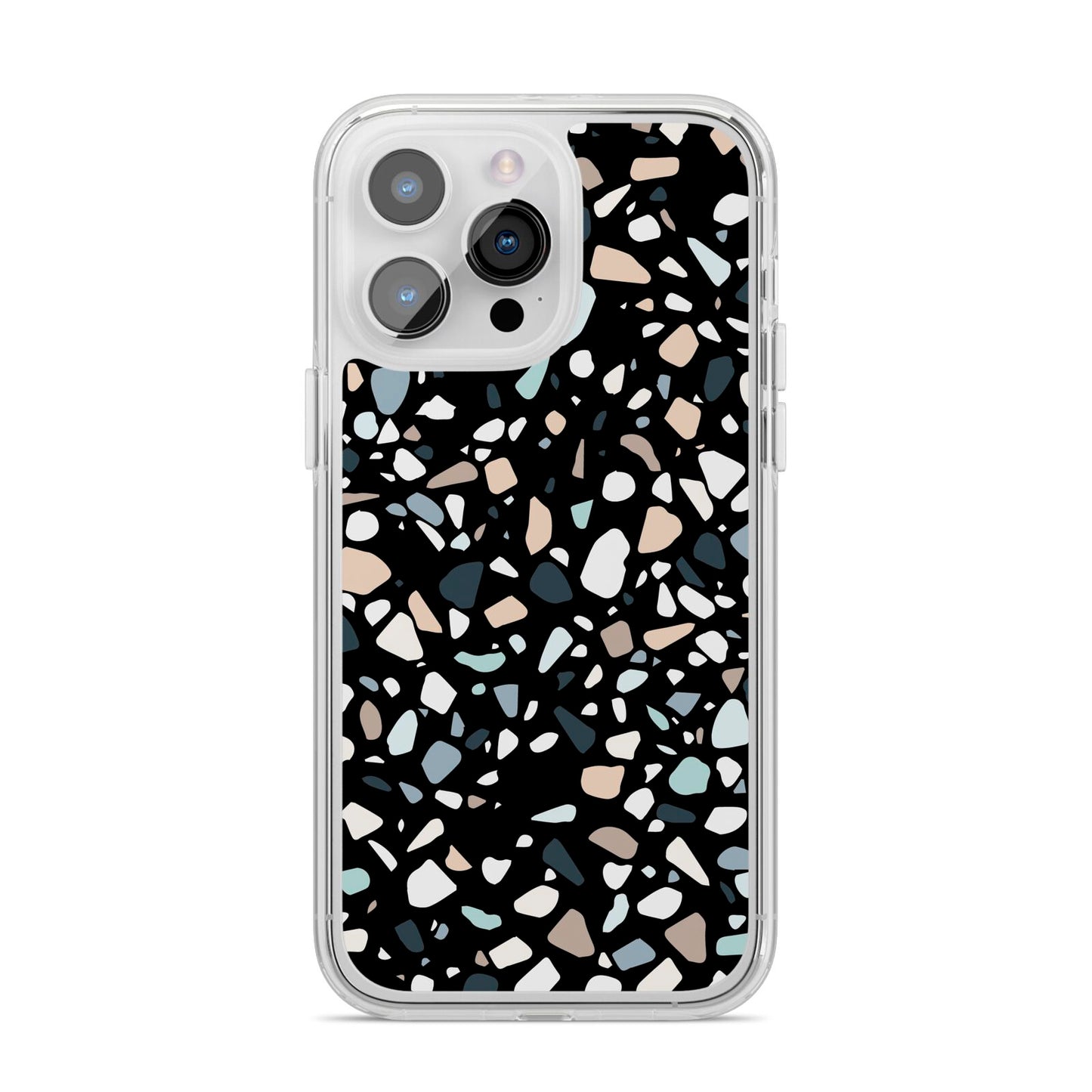 Terrazzo iPhone 14 Pro Max Clear Tough Case Silver