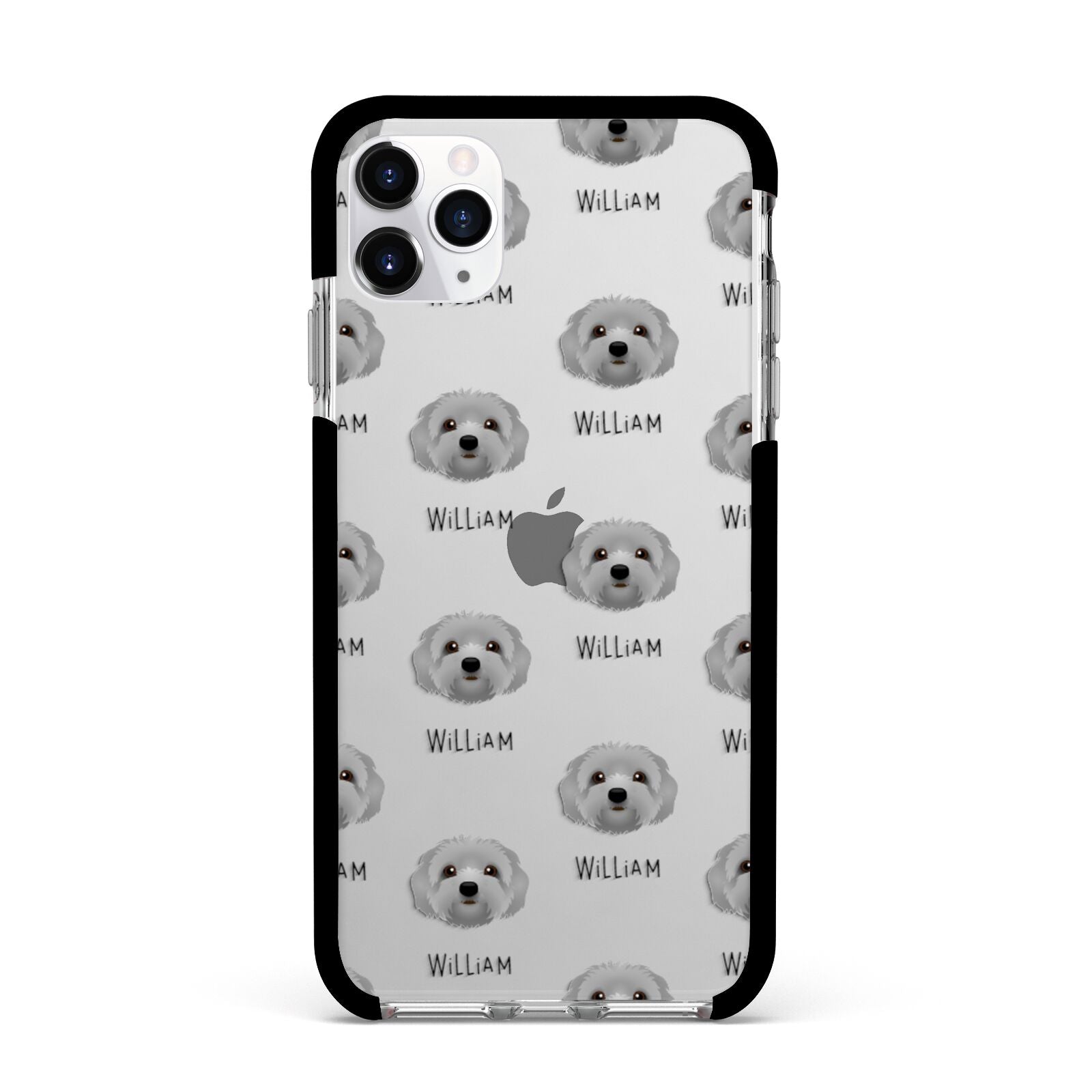 Terri Poo Icon with Name Apple iPhone 11 Pro Max in Silver with Black Impact Case