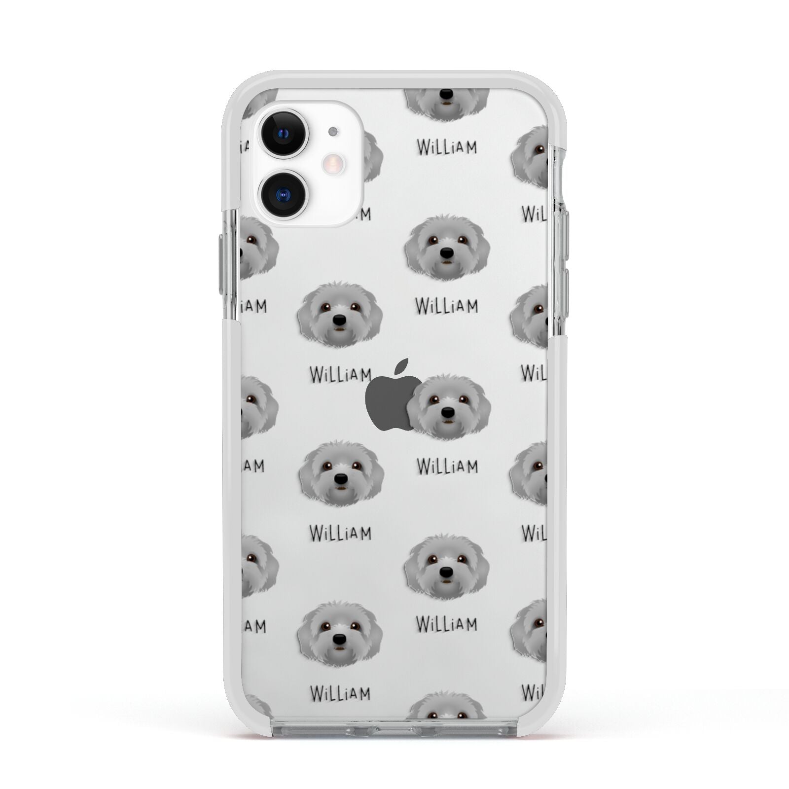 Terri Poo Icon with Name Apple iPhone 11 in White with White Impact Case