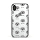Terri Poo Icon with Name Apple iPhone Xs Impact Case Black Edge on Silver Phone