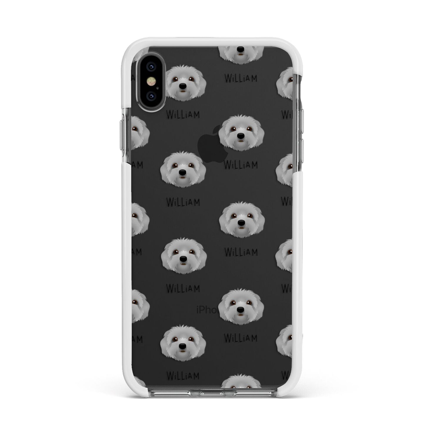 Terri Poo Icon with Name Apple iPhone Xs Max Impact Case White Edge on Black Phone