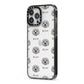 Terri Poo Icon with Name iPhone 13 Pro Max Black Impact Case Side Angle on Silver phone