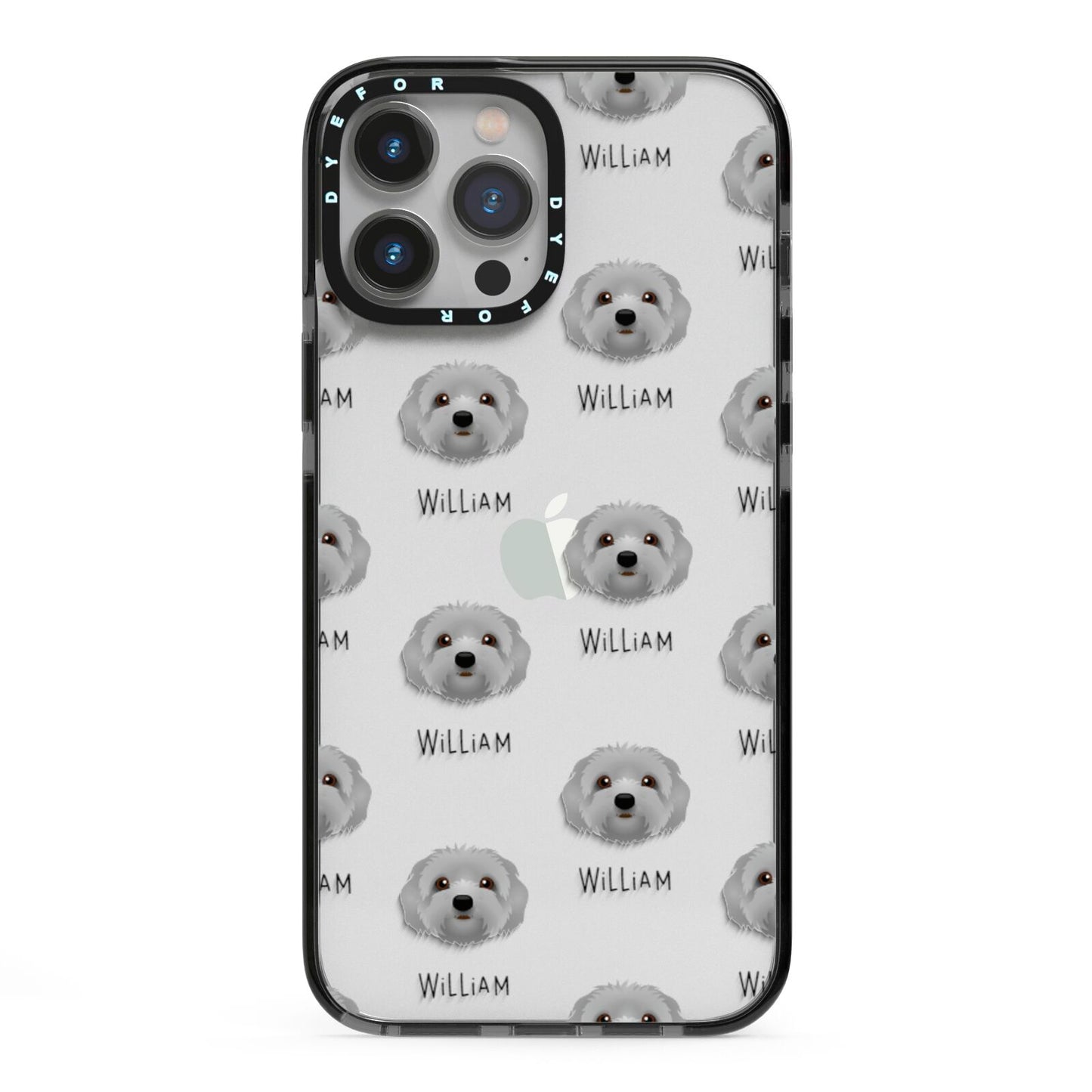 Terri Poo Icon with Name iPhone 13 Pro Max Black Impact Case on Silver phone