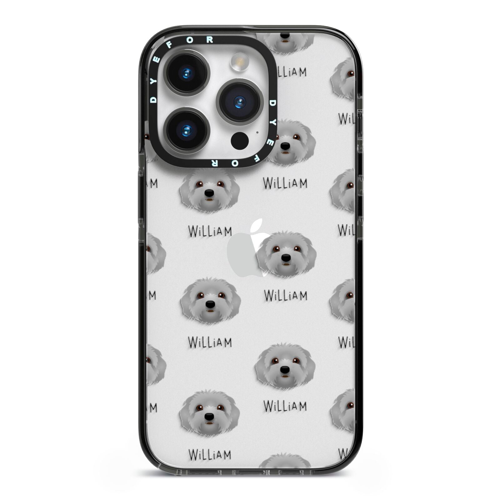 Terri Poo Icon with Name iPhone 14 Pro Black Impact Case on Silver phone