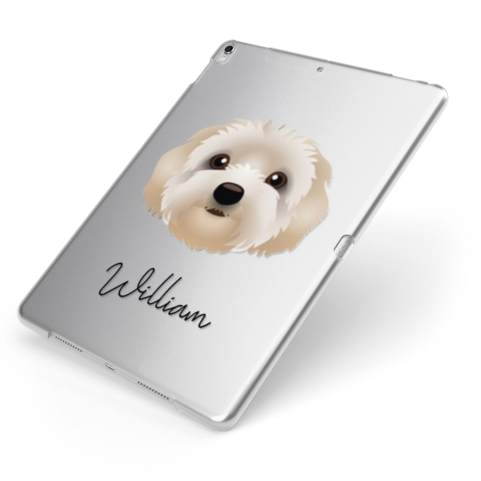 Terri Poo Personalised Apple iPad Case on Silver iPad Side View
