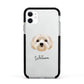 Terri Poo Personalised Apple iPhone 11 in White with Black Impact Case