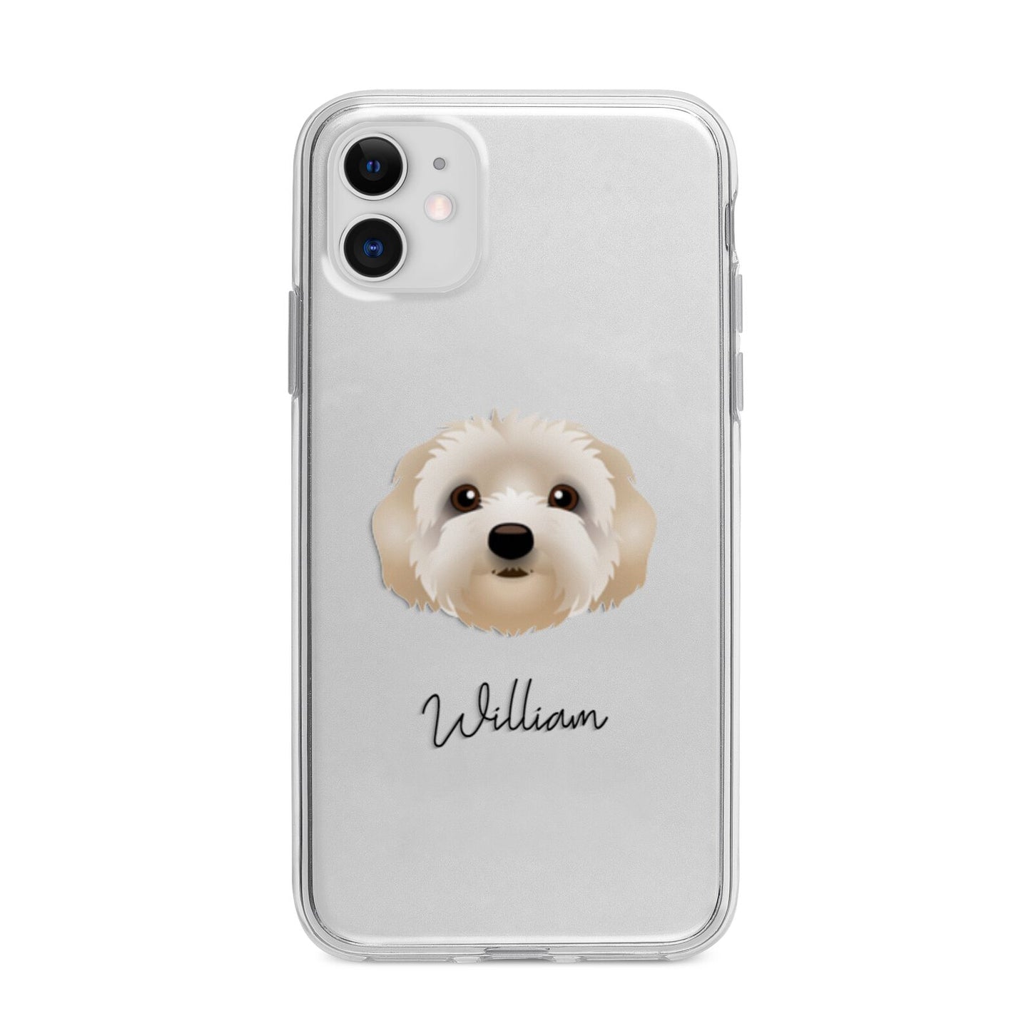 Terri Poo Personalised Apple iPhone 11 in White with Bumper Case