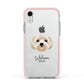 Terri Poo Personalised Apple iPhone XR Impact Case Pink Edge on Silver Phone
