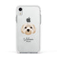 Terri Poo Personalised Apple iPhone XR Impact Case White Edge on Silver Phone