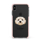 Terri Poo Personalised Apple iPhone Xs Max Impact Case Pink Edge on Black Phone