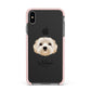 Terri Poo Personalised Apple iPhone Xs Max Impact Case Pink Edge on Black Phone
