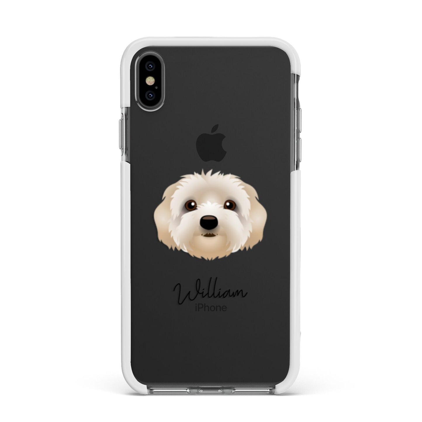 Terri Poo Personalised Apple iPhone Xs Max Impact Case White Edge on Black Phone