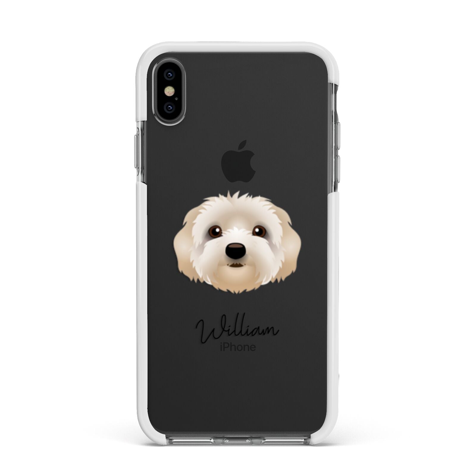 Terri Poo Personalised Apple iPhone Xs Max Impact Case White Edge on Black Phone