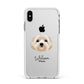Terri Poo Personalised Apple iPhone Xs Max Impact Case White Edge on Silver Phone