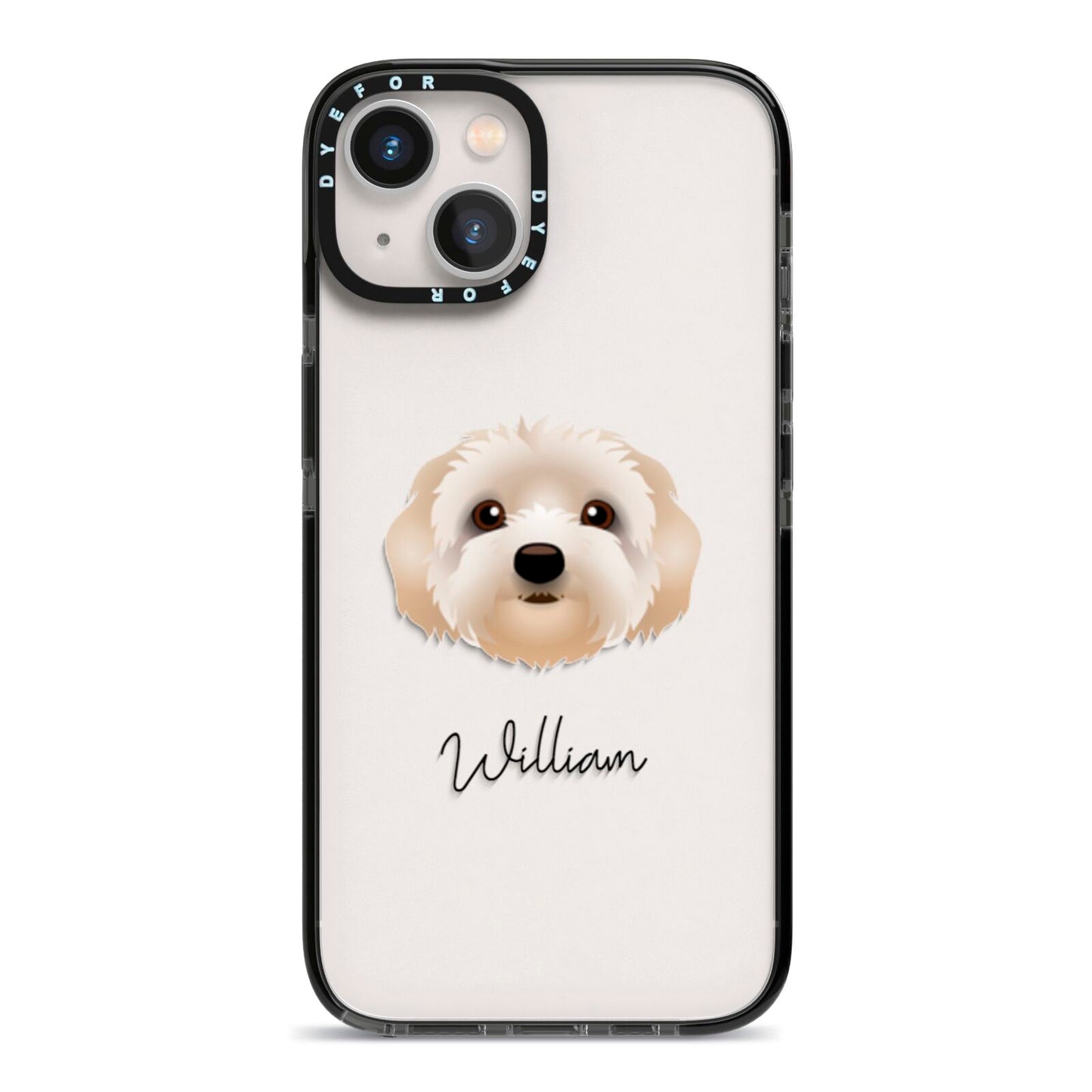 Terri Poo Personalised iPhone 13 Black Impact Case on Silver phone