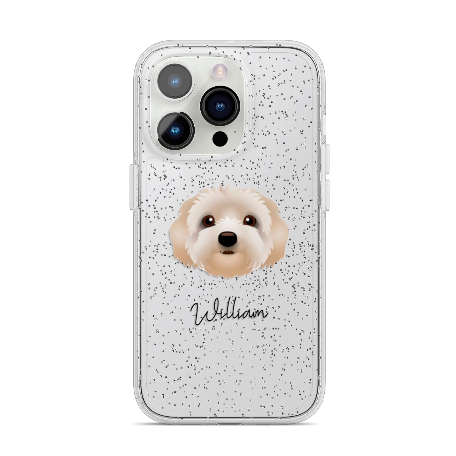 Terri Poo Personalised iPhone 14 Pro Glitter Tough Case Silver