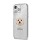 Terri Poo Personalised iPhone 14 Pro Max Glitter Tough Case Silver Angled Image