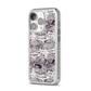 Textured Snakeskin iPhone 14 Pro Glitter Tough Case Silver Angled Image
