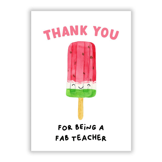 Thank You Fab Teacher A5 Flat Greetings Card
