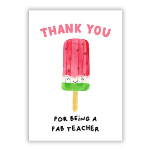 Thank You Fab Teacher Greetings Card