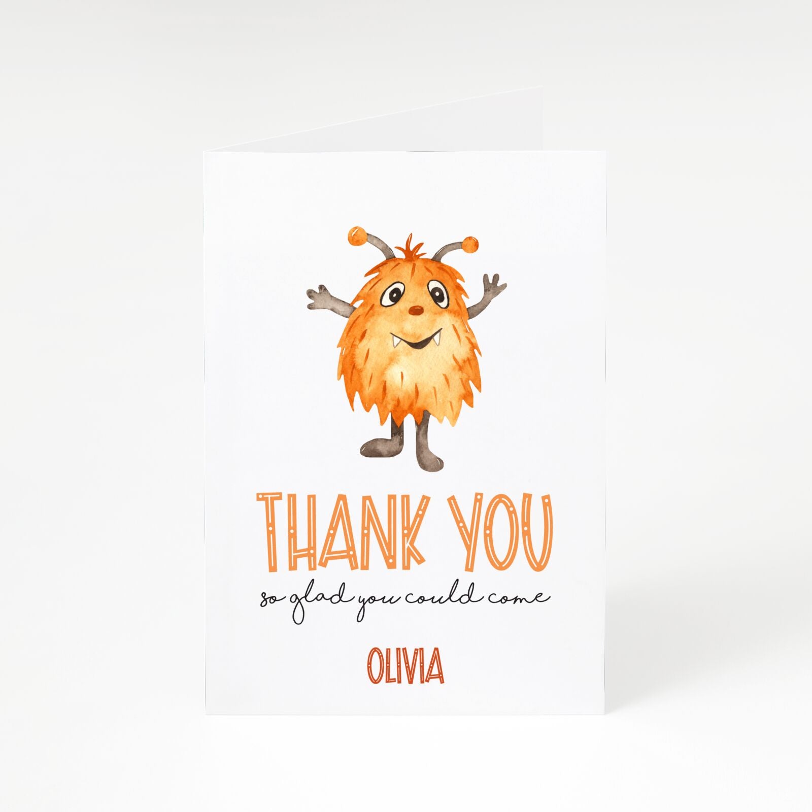 Thank You Halloween Hairy Monster A5 Greetings Card