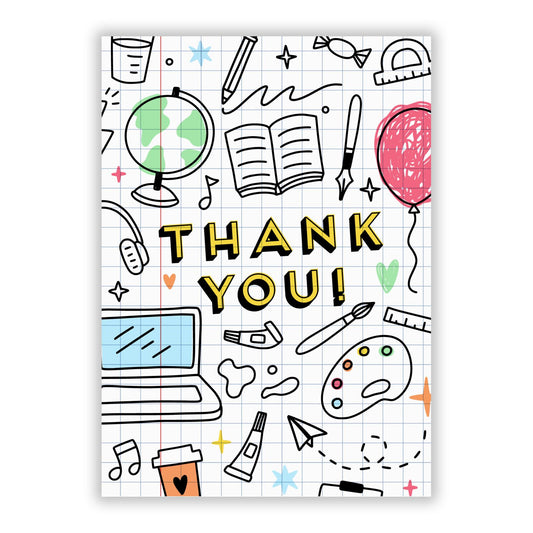 Thank You School Teacher A5 Flat Greetings Card